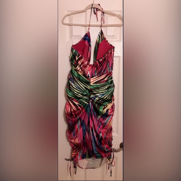 AKIRA MULTI-COLORED RUCHED DRESS SIZE: XL - Picture 2 of 4